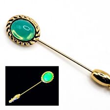 Uranium Glass Stick Pin Gold
