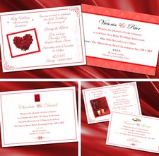 Personalised Ruby 40th Wedding Anniversary Invitations Invites