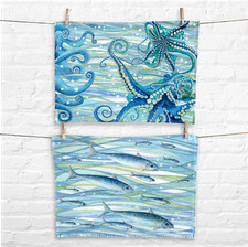 Tea Towels - Fish & Octopus -