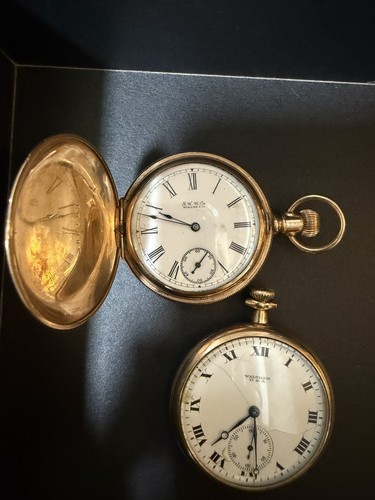 Antique aww waltham pocket - antique,