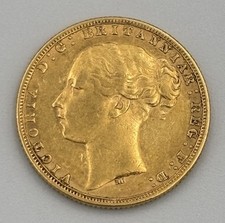 1876 Queen Victoria Young Head Gold Sovereign George & Dragon