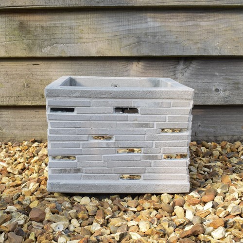 Plant pot stone - mirror, finish