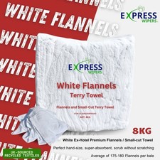 8kg White Flannels Cleaning Rags Wipers Wiping Cloths Bundle