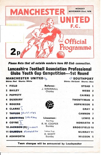 Manchester united southport - united, v