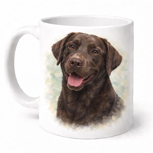 Chocolate labrador mug - labrador, brew