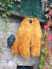 Mustard New Look size medium shaggy mongolian jacket