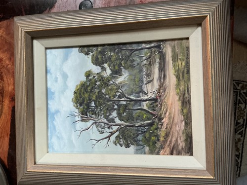 Framed australian oil on - a,