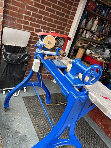 Blue bench lathe for - lathe, wood