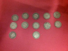 12 x  George V 3d Three Pence Silver Coins- Mixed Dates 1931/33/34/35/36