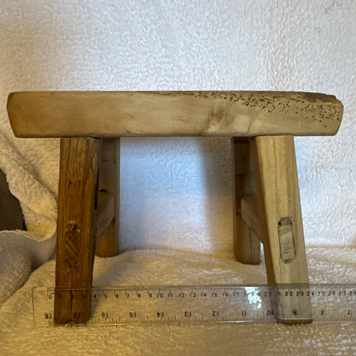 Rustic brown solid wood stool - brown,