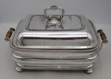 A Good Antique Old Sheffield Plated Tureen on Warming Dish c1800