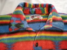Baresi Mens Festival 90s Aztec Fleece Shirt M Long Sleeve Winter Warm Rainbow 