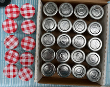 30x Bonne maman octagonal Glass Jars with red/silver Screw Tops 30ml