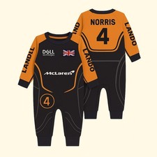 F1 McLaren team Lando Norris 4 baby romper suit, F1 Birthday Gift, Baby suit