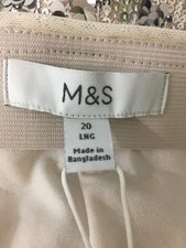 M&S Women's Trousers Silver Wide Leg Sequin Front Party Zip Lined Elastic New F1