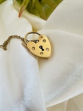 Vintage 1977 9ct Gold Heart Padlock Pendant 
