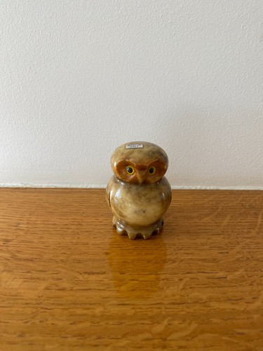 Small polished stone owl - polished,