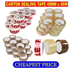 Clear Brown Parcel Tape Strong Packing Carton Sealing Tape 48mm x 66m 1 6 12 36 