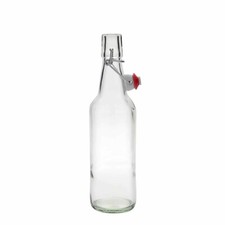 9 x 500ml CLEAR GLASS SWING/FLIP TOP BEER BOTTLES (Homebrew, Wine, Cordial)