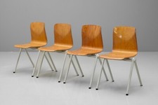 Set of Four Mid-Century Stacking Chairs