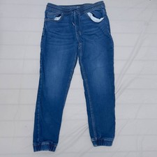 Denim by Tu Men's Blue Joggers 36 Denim Medium Wash Drawstring Waist Tapered Leg