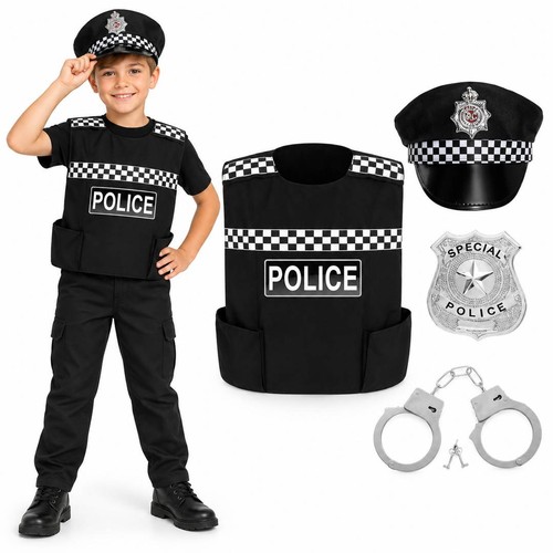 Kids police costume set cop - police,