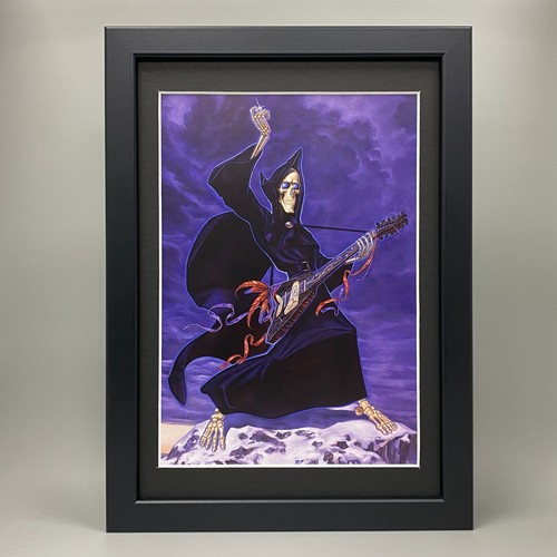 Death playing guitar framed - death,