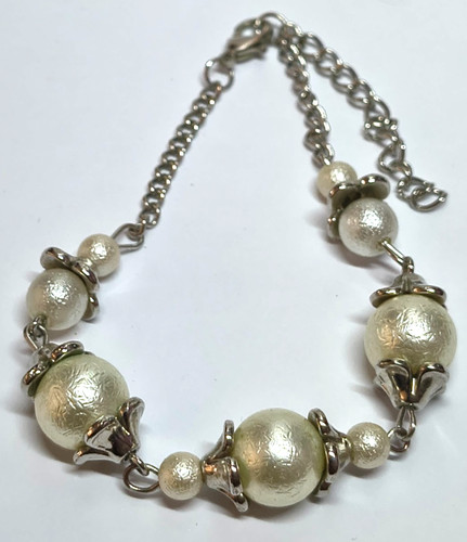 Shell pearl bracelet ivory - pearl,
