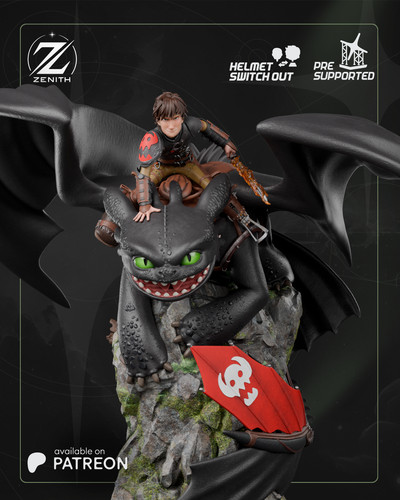 Toothless hiccup train dragon - train,