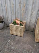 Wooden Decking Planter Garden Patio Trough Flower Plant Pot