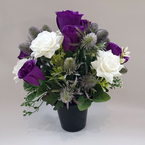 Artificial thistle and rose - thistle,