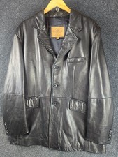 Mens Brown Leather Jacket XL