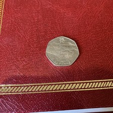 Olympic 50p Swimming Aquatics 2011 With Lines Over Face