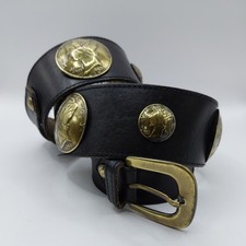 Vintage Black  Leather Gold