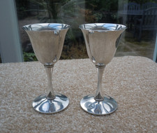 Pair silver plated decorative goblets Made in Spain by Valero