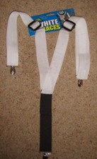 WHITE ADJUSTABLE BRACES GANGSTERS 1920S VICTORIAN EDWARDIAN FANCY DRESS COSTUME