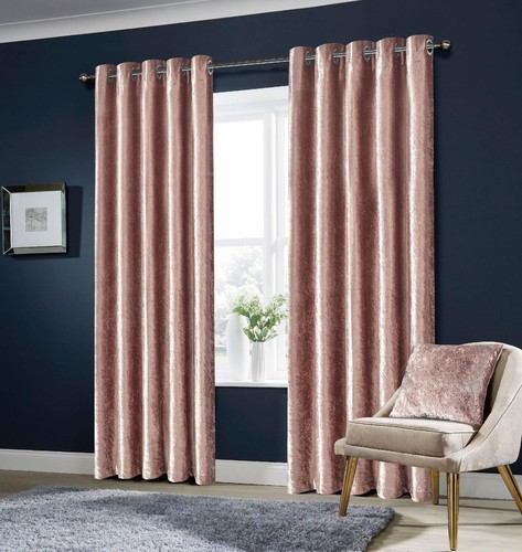 Crushed velvet curtains fully - crushed,