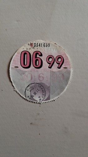 Genuine june 1999 tax disc - june,