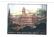 RAIL AD. POSTER ON POSTCARD
