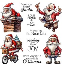 Christmas Clear Stamps Santa  Transparent Stamp Sentiments Silicone Card Making 