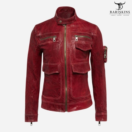 Men lambskin leather cafe - lambskin,
