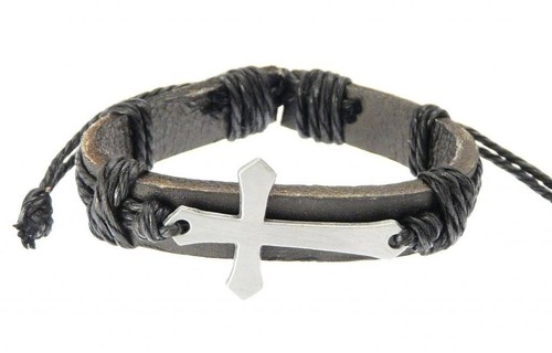 Leather strap cord bracelet - strap,
