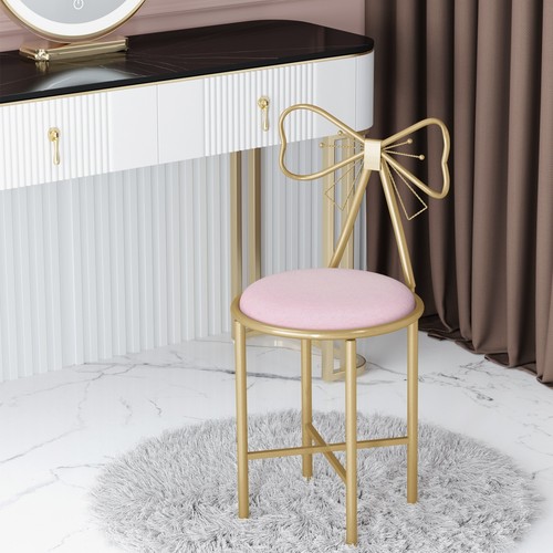 Velvet vanity stool - 1x, bow