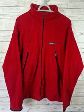 Berghaus Vintage Polartec Fleece Full Zip Red Made in GB, Size Large 90s
