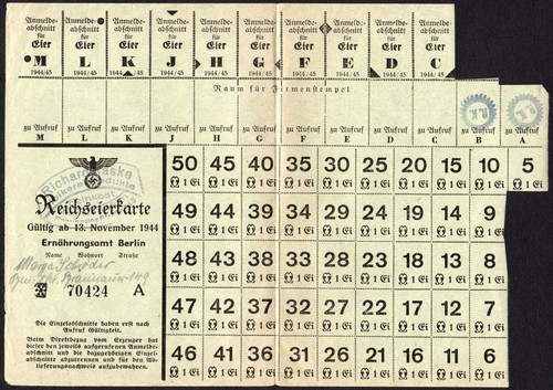 Food rations coupons 1944 - ,