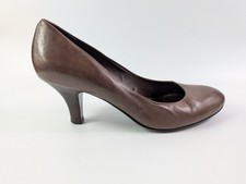 F & F Brown Leather Mid Heel