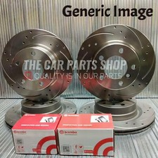FOR AUDI A3 1.9 TDI E SPORT MK2 DRILLED & GROOVED BRAKE DISCS & BREMBO PADS NEW