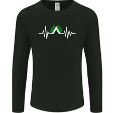 Pulse Camping Camper Camp Festival ECG Mens Long Sleeve T-Shirt