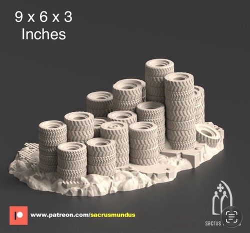 Ork scrap large tyre pile - ork,