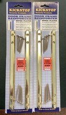 2x Kickstop Door Frame Reinforcer Hinge Plates 9618PB Wooden Frame
